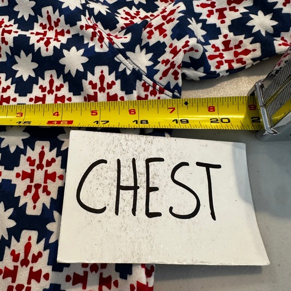 Intimately‎ Free People Snowflake Geo Print Turtleneck Top XL Red White Blue - Picture 6 of 8